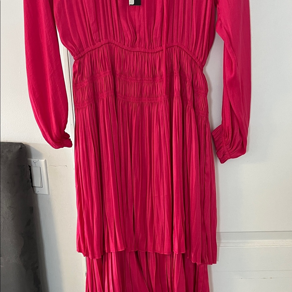 Tahari Bold Pink Long Sleeve Dress NWT - Picture 3 of 4